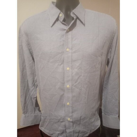 Robert Graham Other - Robert Graham Shirt Mens Large L Blue White Houndstooth Herringbone Formal
